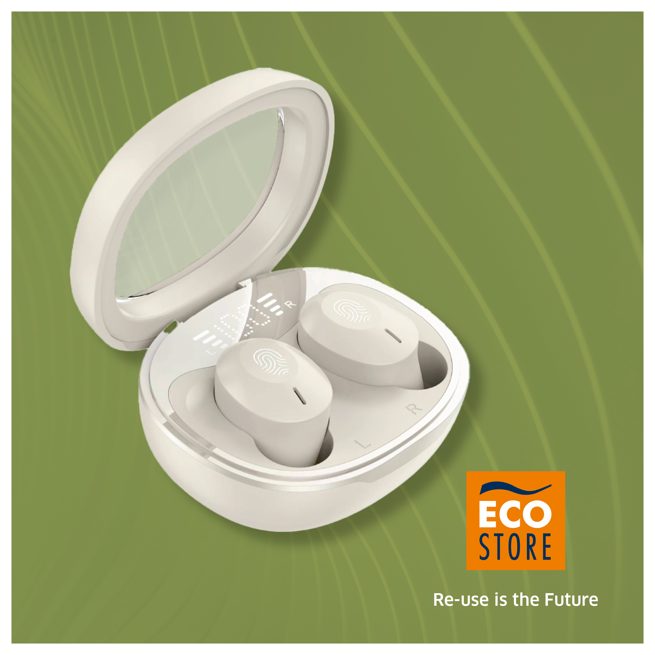 Auricolari Stereo Wireless bianchi in omaggio con prodotti Eco Store